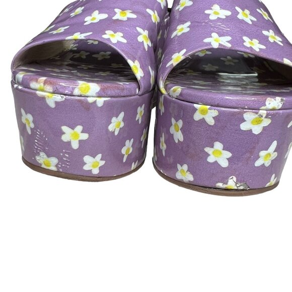 Larroude Womens Floral Miso Platform Slide Sandal Lavender 7 Coquette Cottage‎ - Picture 16 of 16